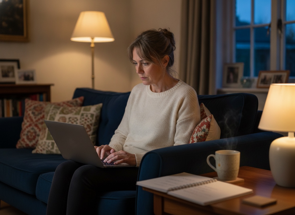 A family member writing an enquiry to Pavillion Homes from home